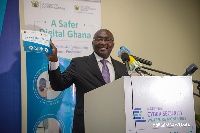 Vice President, Dr. Mahamudu Bawumia speaking at the Cyber Security Forum in Accra