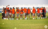 The Black Stars at a training session