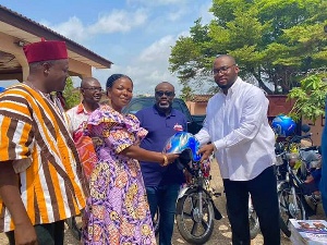 Motorbikes and campaign materials were donated to the Ayawaso West Wuogon Constituency MP