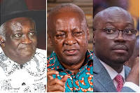 L-R: Prof Ahwoi was reported to have questioned Mahama over the withdrawal of Ato Forson’s case
