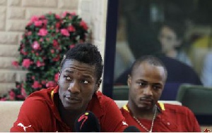 Asamoah Gyan and Andre Ayew