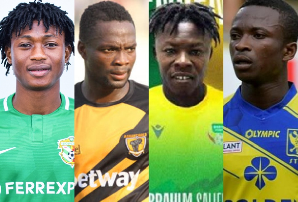 L-R: Najeeb Yakubu, Yaw Annor, Ibrahim Salifu and Samuel Asamoah play for other African nations