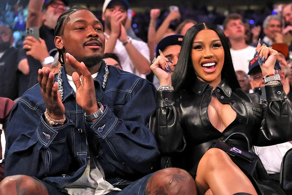 Rapper Cardi B and new partner Stefon Diggs