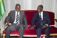 File photo: John Mahama with President Alassane Ouattar