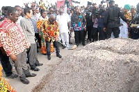 Akufo-Addo breaks the ground for the commencement of the James Town Fishing Harbour project