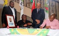 CAF delegation led by ex-Tanzanian Football Federation President Leodegar Tenga