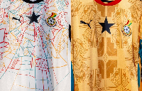 Photos of the home and away Black Stars kit for the 2026 World Cup