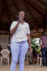 Bibi Bright at her free health screening in the Central Region
