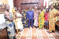 Wassa Fiase Traditional Council in a group picture with President Akufo-Addo
