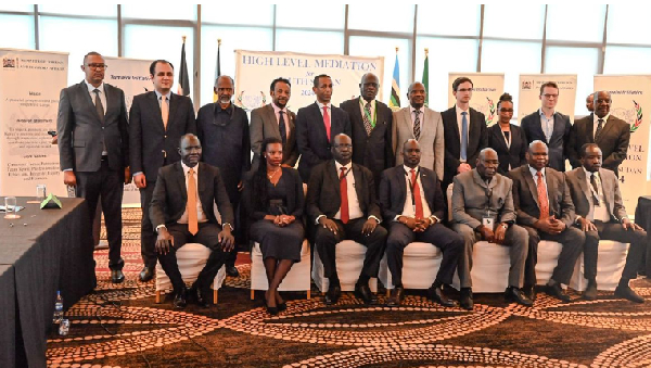 South Sudanese rebel opposition group leaders and other officials who were involved in a peace talk