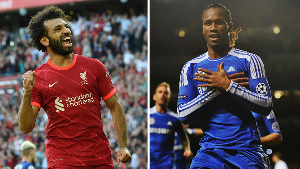 Mohammed Salah (left) and Didier Drogba (right)