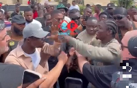 Freezy and Tetteh were involved in a bust up at the Black Star Square