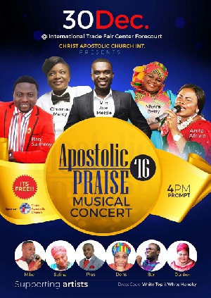 Joe Mettle, Ohemaa Mercy, Nhyira Betty others for Apostolic Praise 2016