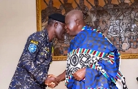 Ghana's IGP, Dr. George Akuffo Dampare with Otumfuo Osei