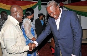 President Nana Addo Dankwa Akufo-Addo in a handshake with Ex-President John Mahama