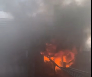 According to the GNFS, firefighters from the Madina and Legon stations have been deployed