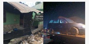Angry residents burn di house of pesin wia dem suspect say im get hand for di death of  two pickins