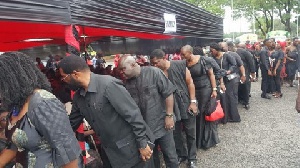 Past appointees of John Mahama's government pictured greeting the family of the late Ebony