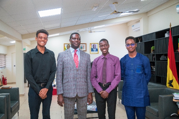 Dr. Adutwum hosted  the award winners in his office on Tuesday