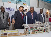 President Mahama inspecting the sugar factory