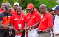 Otumfuo Osei Tutu (third from left)  commmissioning the equipment