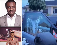 Collage of Nathaniel Bassey (top), Pastor Jerry Eze (down) and car (L)