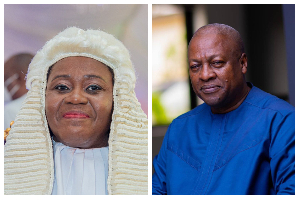 Chief Justice Gertrude Araba Esaaba Sackey Torkornoo and John Mahama