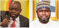 Samson Ahi (L) has cautioned Habib Iddrisu (R) on the floor of parliament
