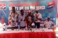 Ken Ofori Atta and some NPP officials launching the initiative in Ho