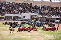 Some security personnel parading