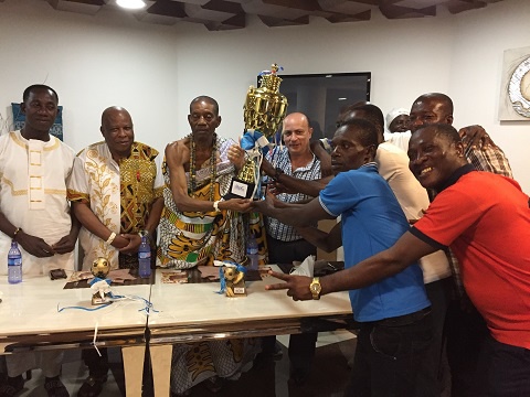The Team presented the trophy to La Manste Dr. Nii Kpobi Tettey Tsuru