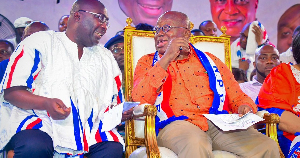 Akufo-Addo (right) in an interaction with Bawumia