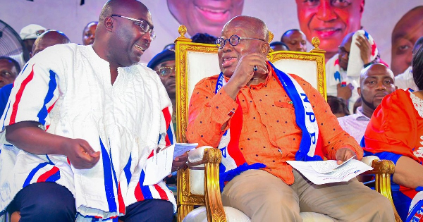 Akufo-Addo (right) in an interaction with Bawumia