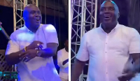 Former Chief of Staff, Julius Debrah, exhibiting some dance moves on stage