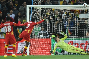 The moment Gyan's strike went against the crossbar in 2010