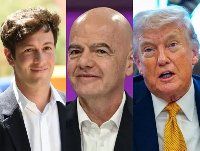 L-R: Joshua Kushner, Gianni Infantino and Donald Trump are renowned personalities