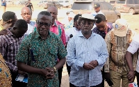 Afriyie Akoto (in the middle) during his tour in the region