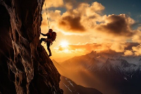 File photo showing a rock climber's determination