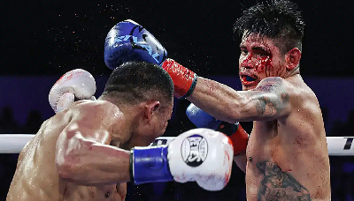 File photo of boxers having a go at each other