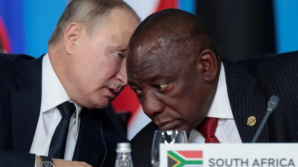 Shugaban Rasha, Vladimir Putin da ta Afrika ta kudu Cyril Ramaphosa