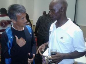 Inter-Allies manager Herbert Addo and Hearts of Oak coach Kenichi Yatshuhashi