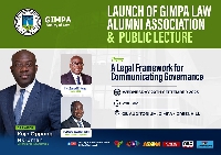 Artwork for GIMPA Faculty of Law Alumni Association launch and public lecture