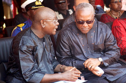 President Mahama having a chat with Speaker Doe Adjaho