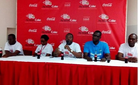 Bethel Yeboah (middle) addressing the media