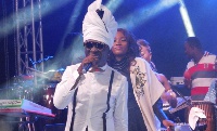 Kojo Antwi with Efya on stage