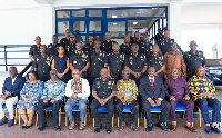IGP Tetteh Yohuno [M] seated with some former IGPs