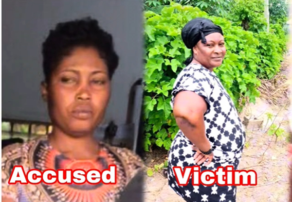 Osam Afriyie (left) is alleged to have struck Monica Afua Forkuo with a pavement block