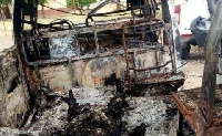File photo of a burnt car