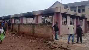 Photo of the house that caught fire at Suame