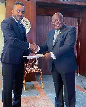UAE Ambassador Amer Al-Alawi with President Akufo-Addo